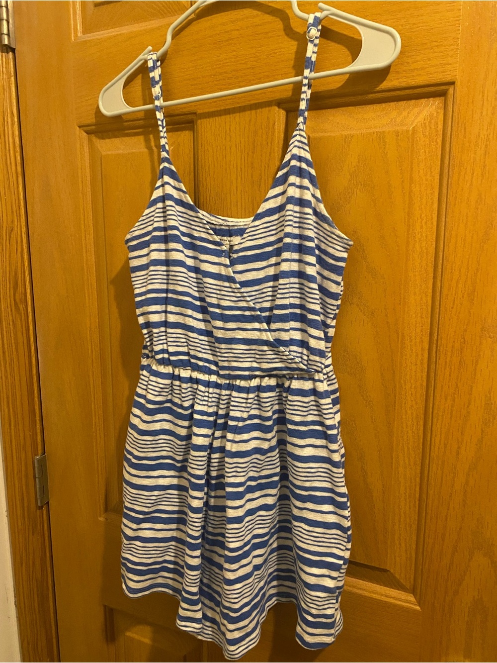 American Eagle Outfitters Blue and White Striped Romper